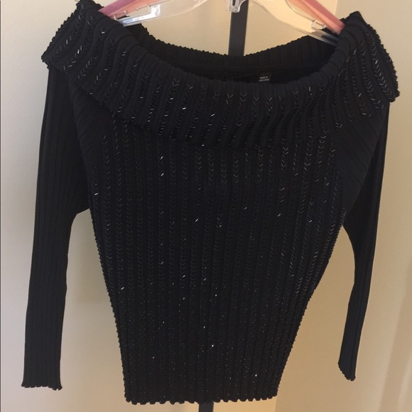 HOST PICK ππSweaterβ¦Sequins, Beaded Off the Shoulder! - Picture 7 of 8